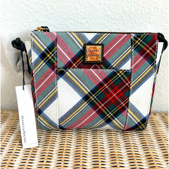 Dooney & Bourke Handbags - Dooney And Bourke WHITE TARTAN MARLEE CROSSBODY BAG